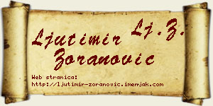 Ljutimir Zoranović vizit kartica